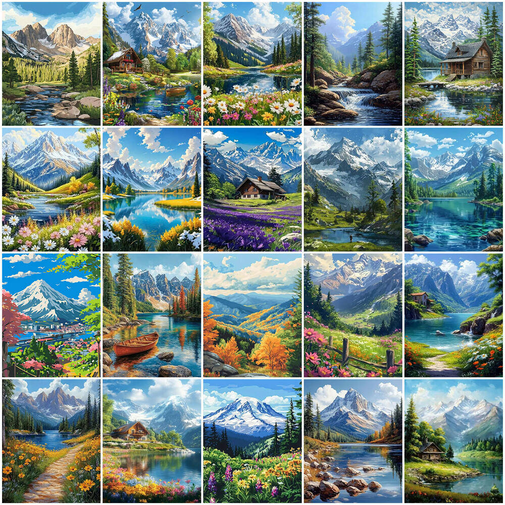 Home Office Number - 2026 Oil Painting By Numbers Mountain