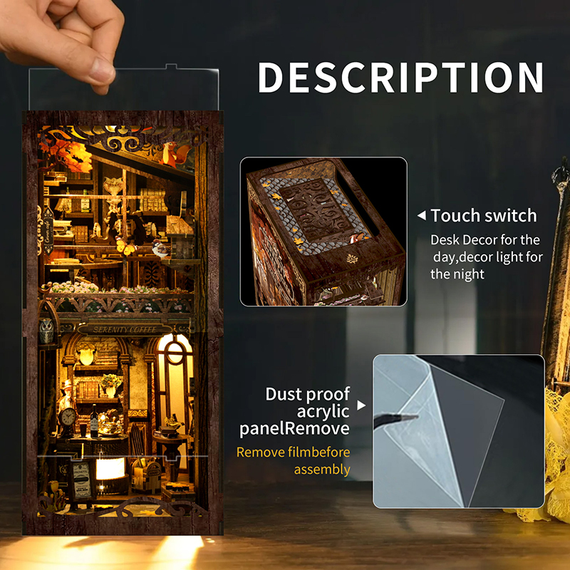 Home Office Architecture - DIY Wooden Book Nook 3D Puzzle