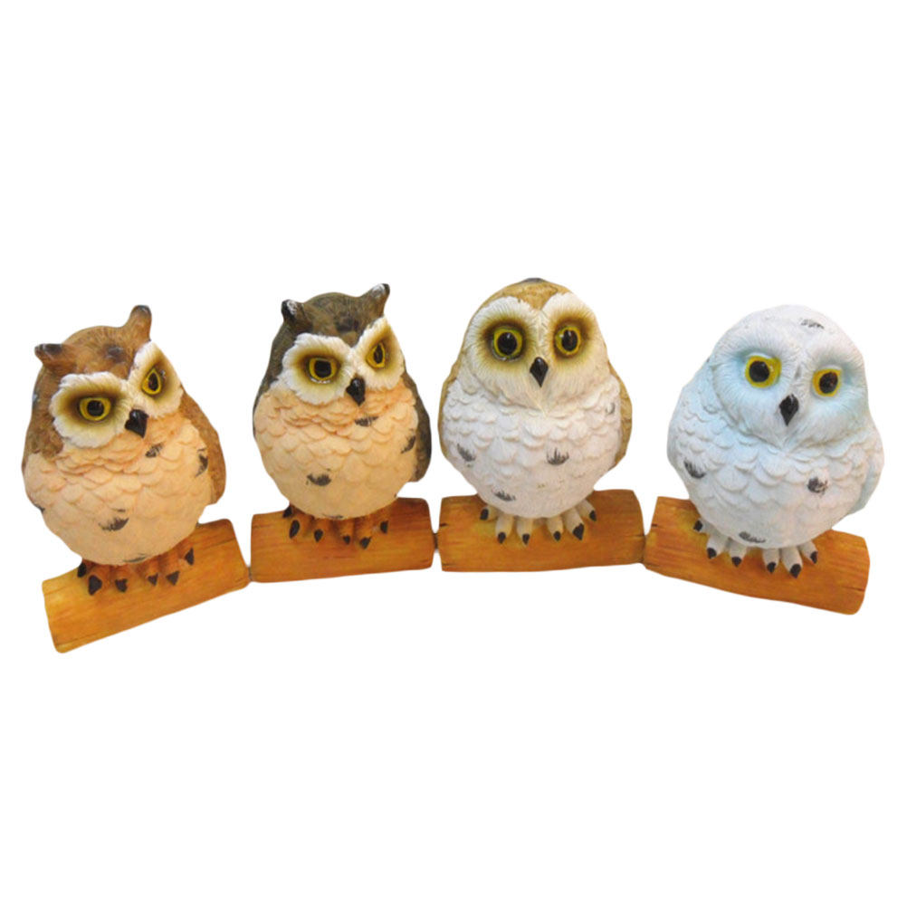 Home Office Simulator - 4Pcs Owl Accessories Resin Simulation Micro