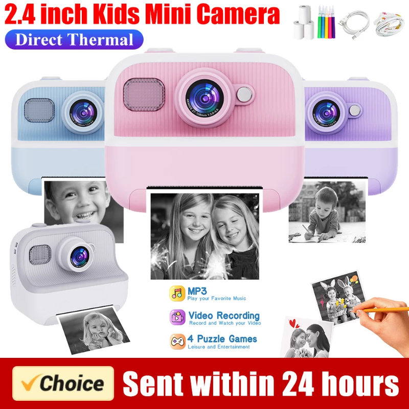 Webcam Hd 1080P - Kids Mini Instant Print Camera 2.4