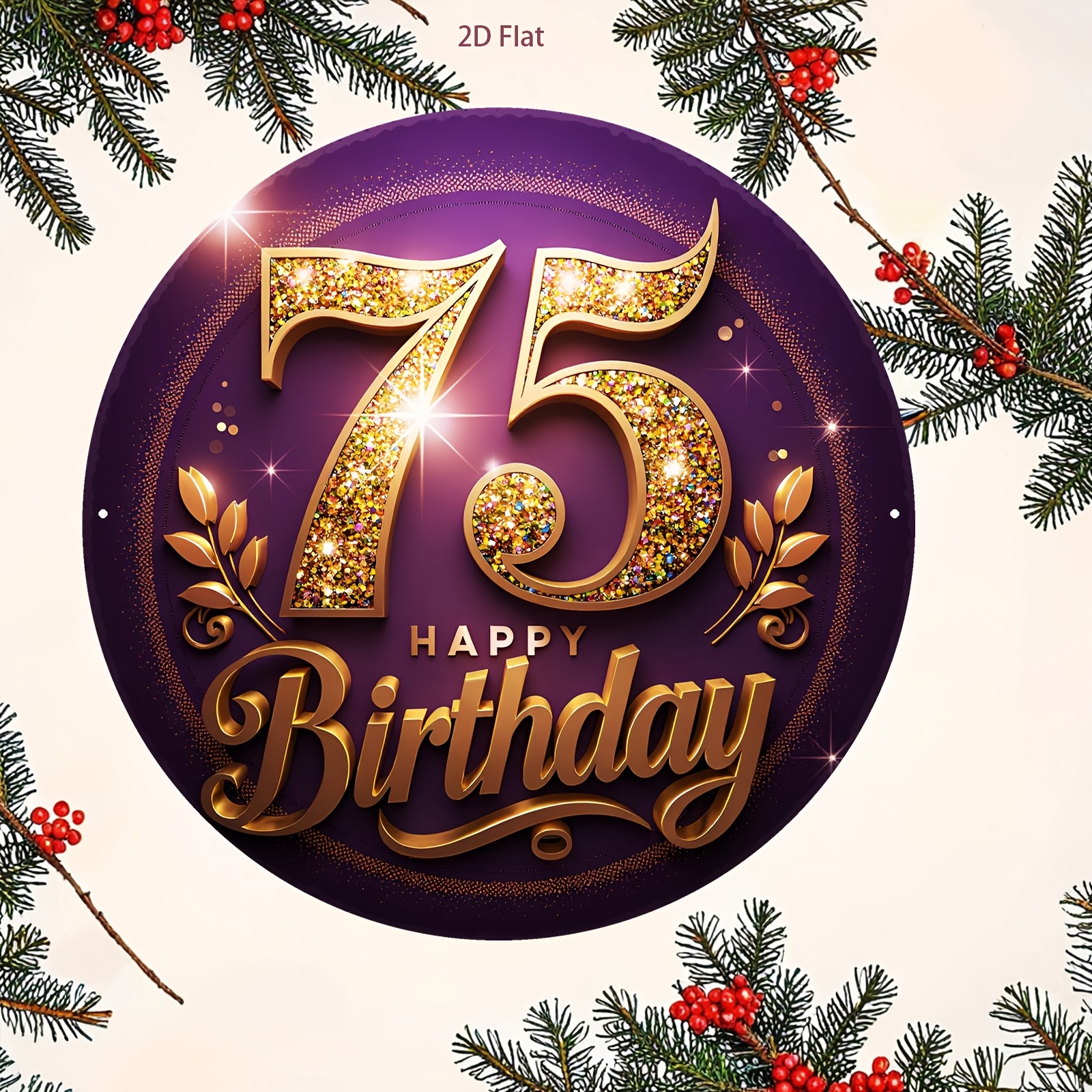 Home Office Number - 2D Flat, 1pc 75th Birthday Number