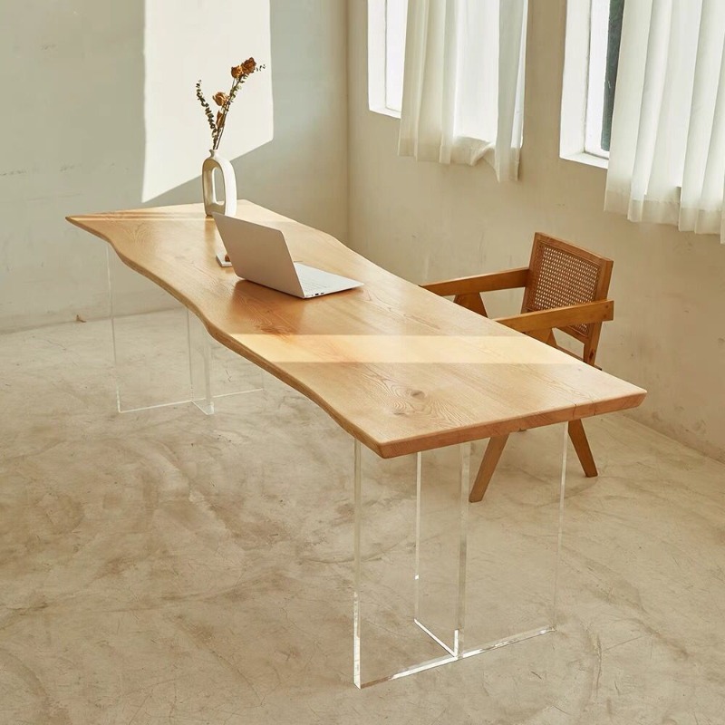 Nordic Solid Wood Acrylic Floa - Home Office Desks ulasan dan harga