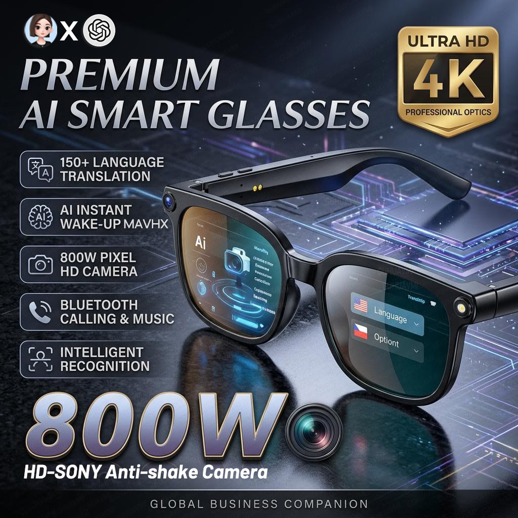 2026 4K 8MP Smart Glasses Men  - Webcam Hd 1080P ulasan dan harga
