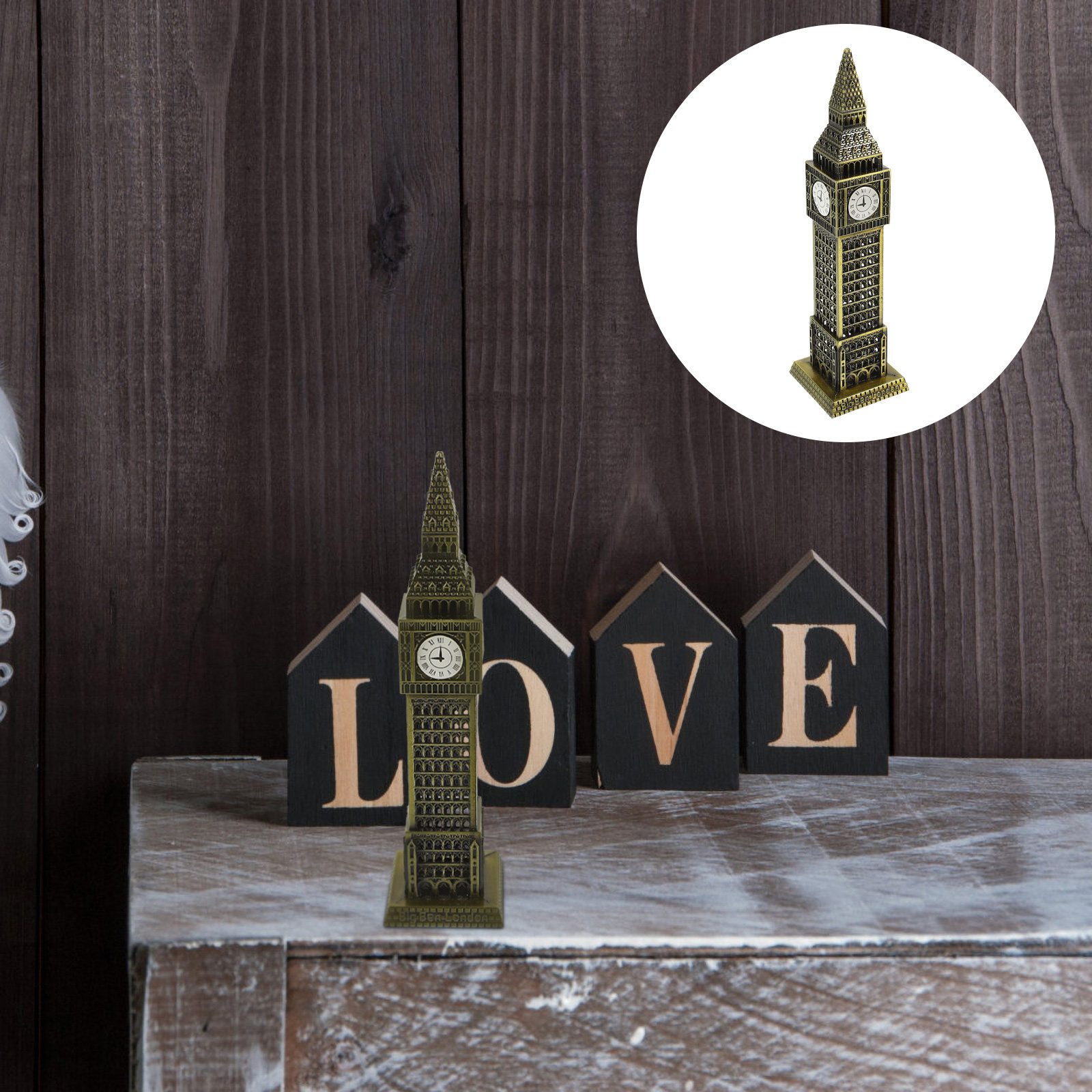 4Pcs Alloy Architecture Sculpt - Home Office London ulasan dan harga