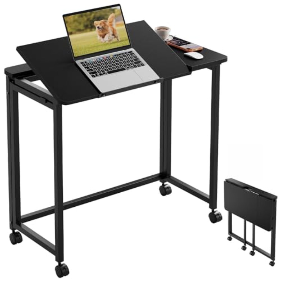 Folding Desk with Wheels 31.5  - Home Office Desks ulasan dan harga