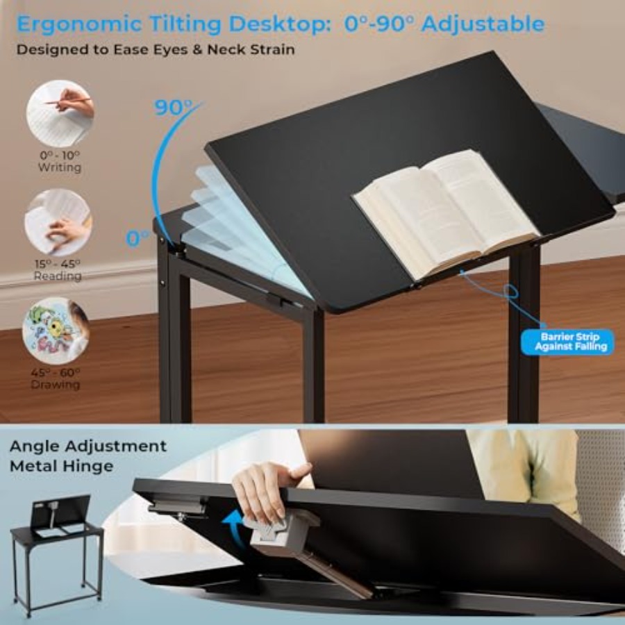 Folding Desk with Wheels 31.5  - Home Office Desks ulasan dan harga