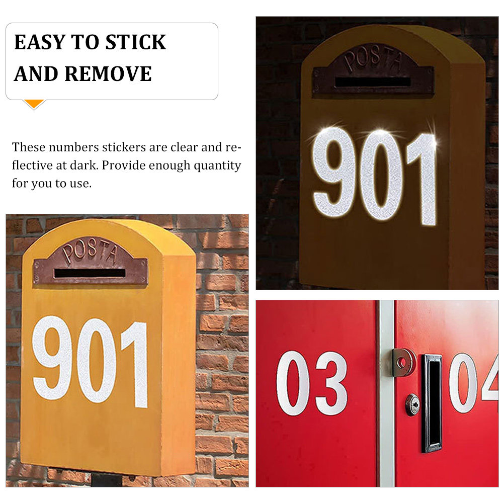 10Sets Reflective Number Stick - Home Office Number ulasan dan harga