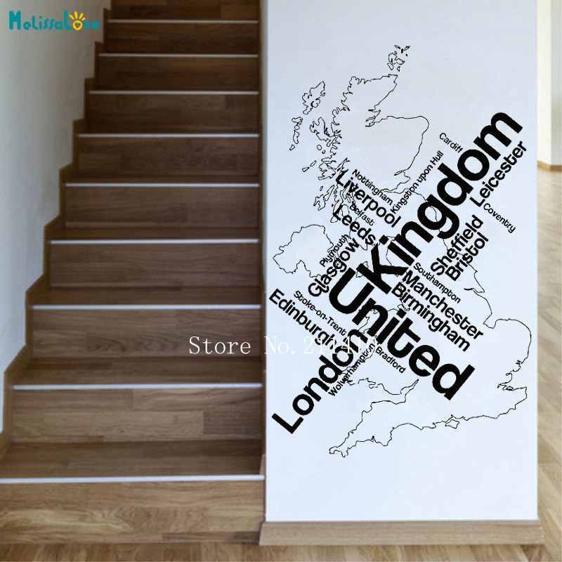 Wall Sticker Map London Unied  - Home Office England ulasan dan harga
