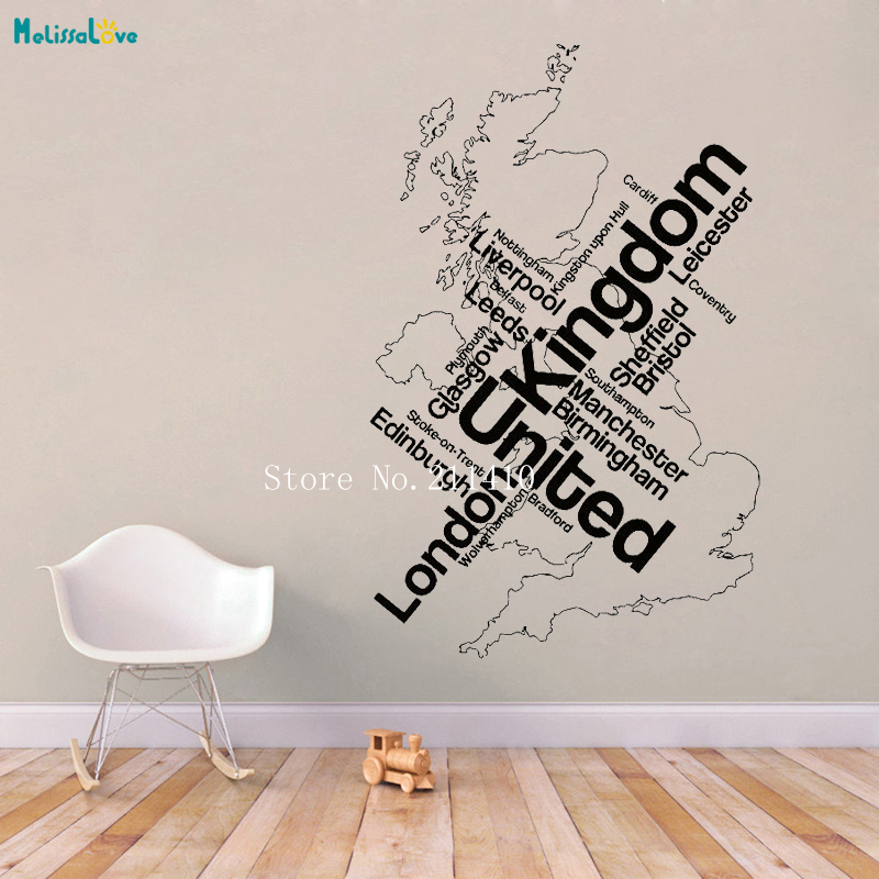 Wall Sticker Map London Unied  - Home Office England ulasan dan harga
