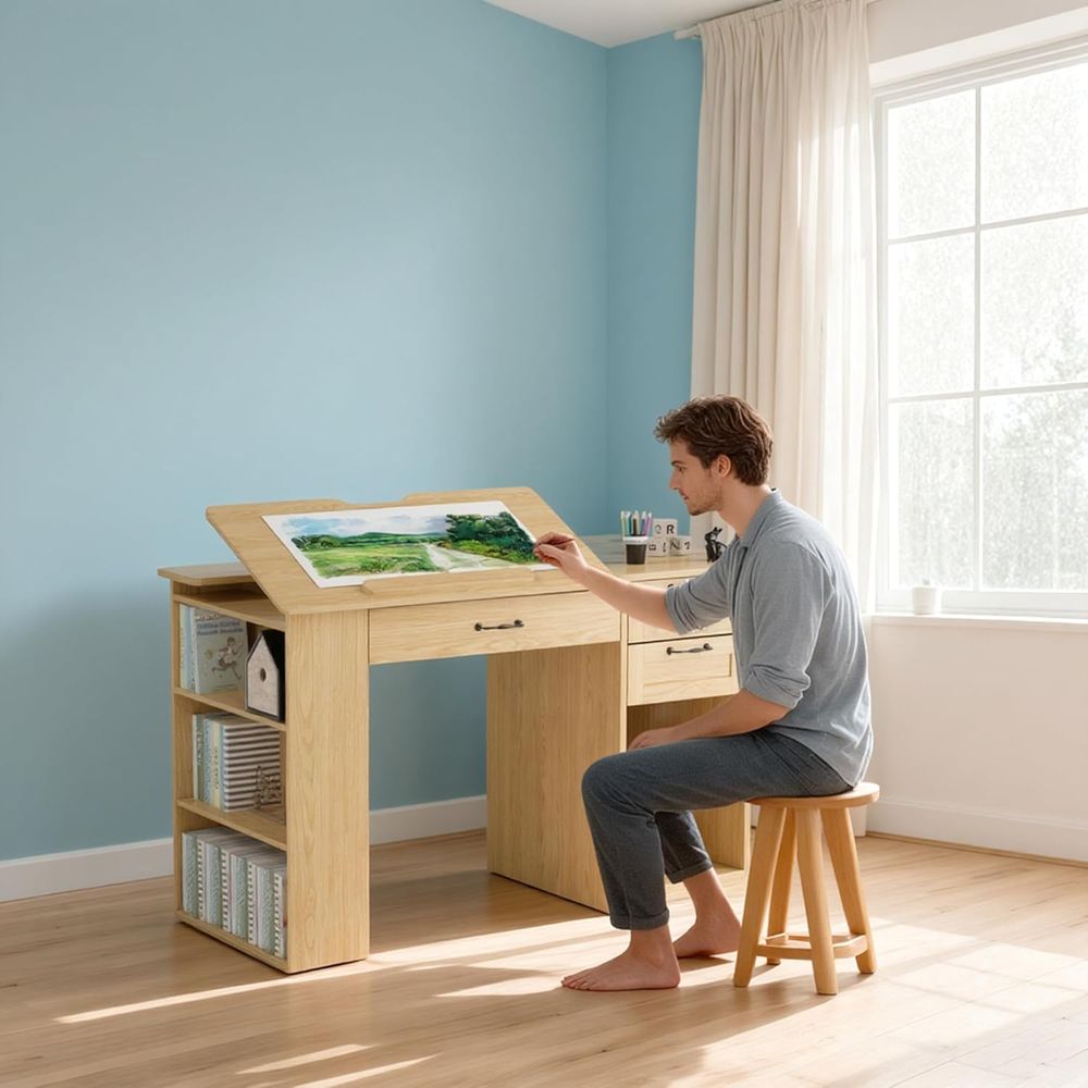 Adjustable Desk with Storage,  - Home Office Desks ulasan dan harga