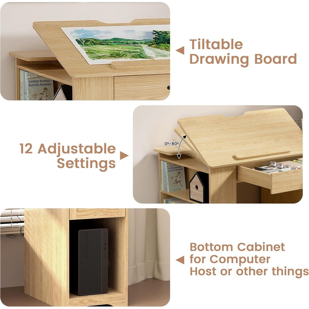 Adjustable Desk with Storage,  - Home Office Desks ulasan dan harga