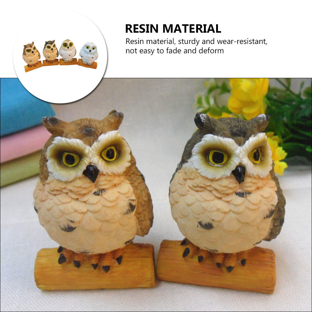 4Pcs Owl Accessories Resin Sim - Home Office Simulator ulasan dan harga