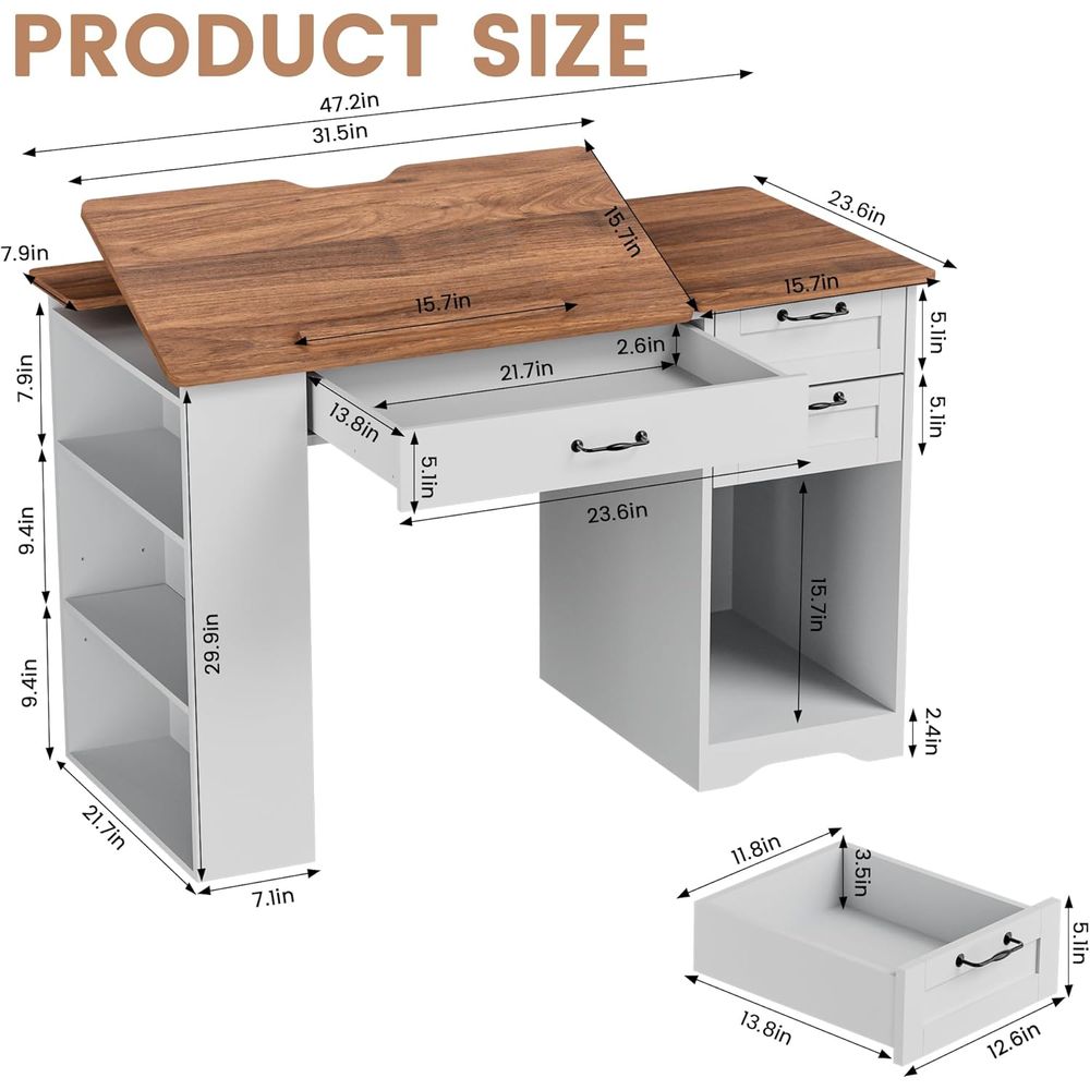 Adjustable Desk with Storage a - Home Office Desks ulasan dan harga