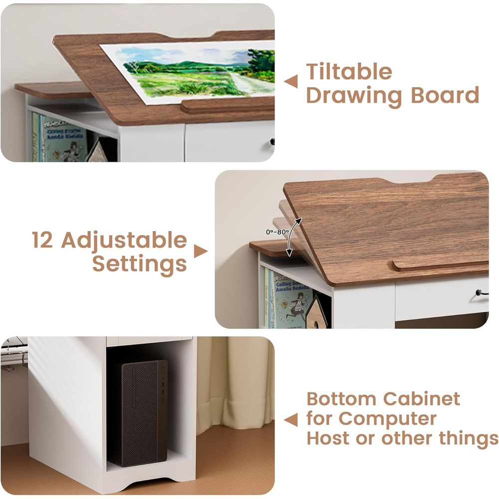 Adjustable Desk with Storage a - Home Office Desks ulasan dan harga