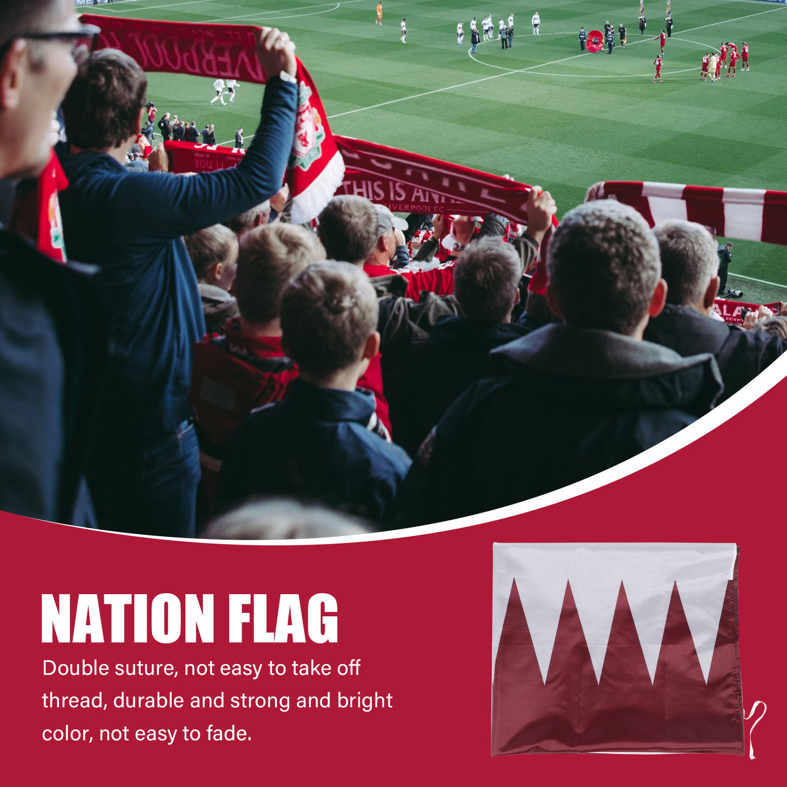 90x150cm Polyester Qatar Flag  - Home Office Qatar ulasan dan harga