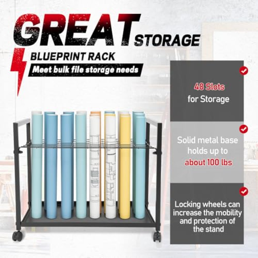 Blueprint Storage Rack 48 Slot - Home Office Architecture ulasan dan harga