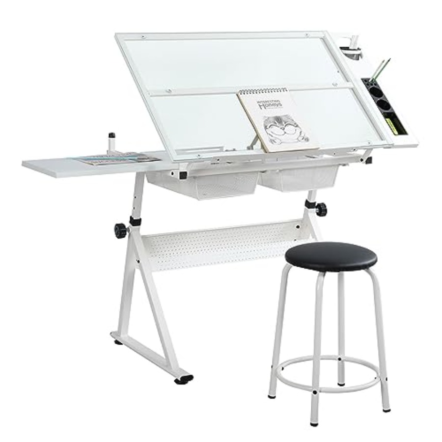 Drafting Table with Stool Mode - Home Office Desks ulasan dan harga