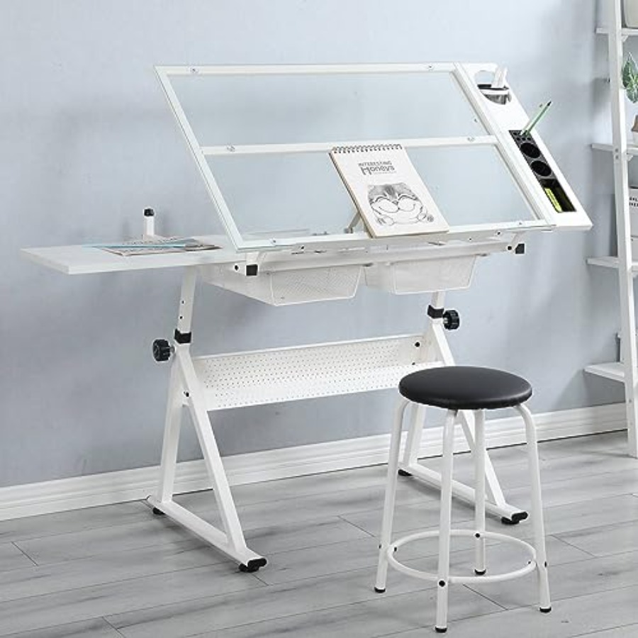 Drafting Table with Stool Mode - Home Office Desks ulasan dan harga