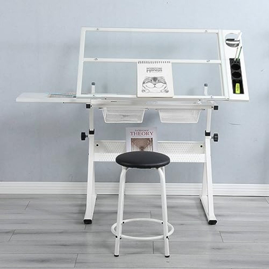 Drafting Table with Stool Mode - Home Office Desks ulasan dan harga