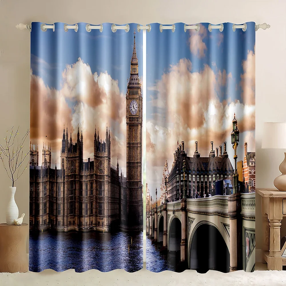 London Building Window Curtain - Home Office England ulasan dan harga