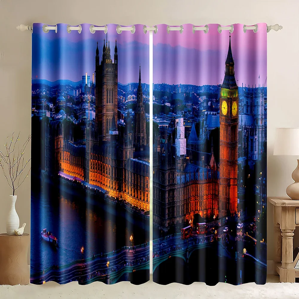 London Building Window Curtain - Home Office England ulasan dan harga