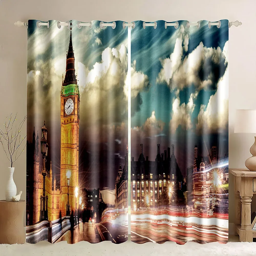 London Building Window Curtain - Home Office England ulasan dan harga