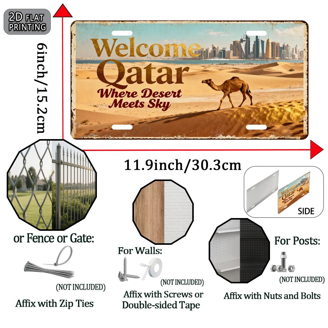 Tin Sign - Welcome Qatar Where - Home Office Qatar ulasan dan harga
