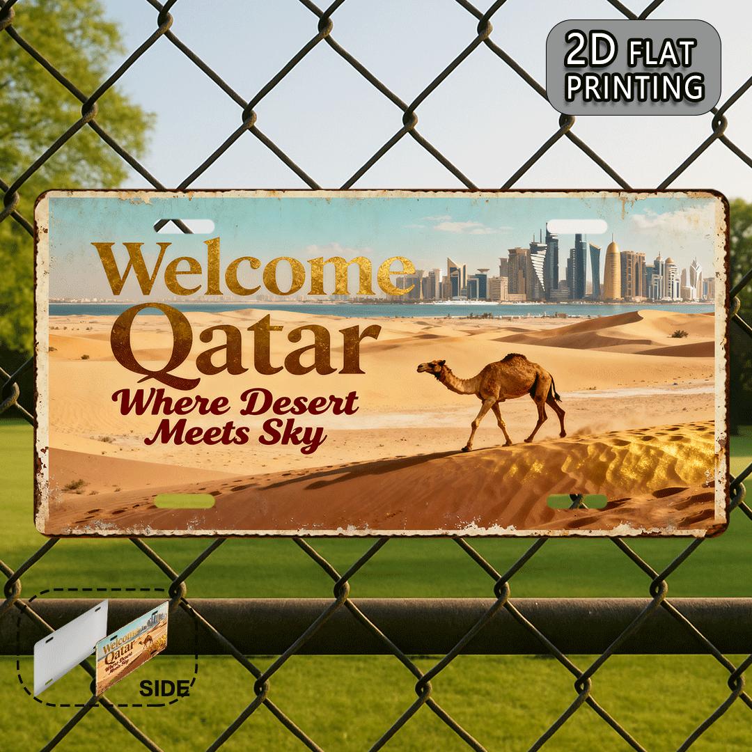 Tin Sign - Welcome Qatar Where - Home Office Qatar ulasan dan harga