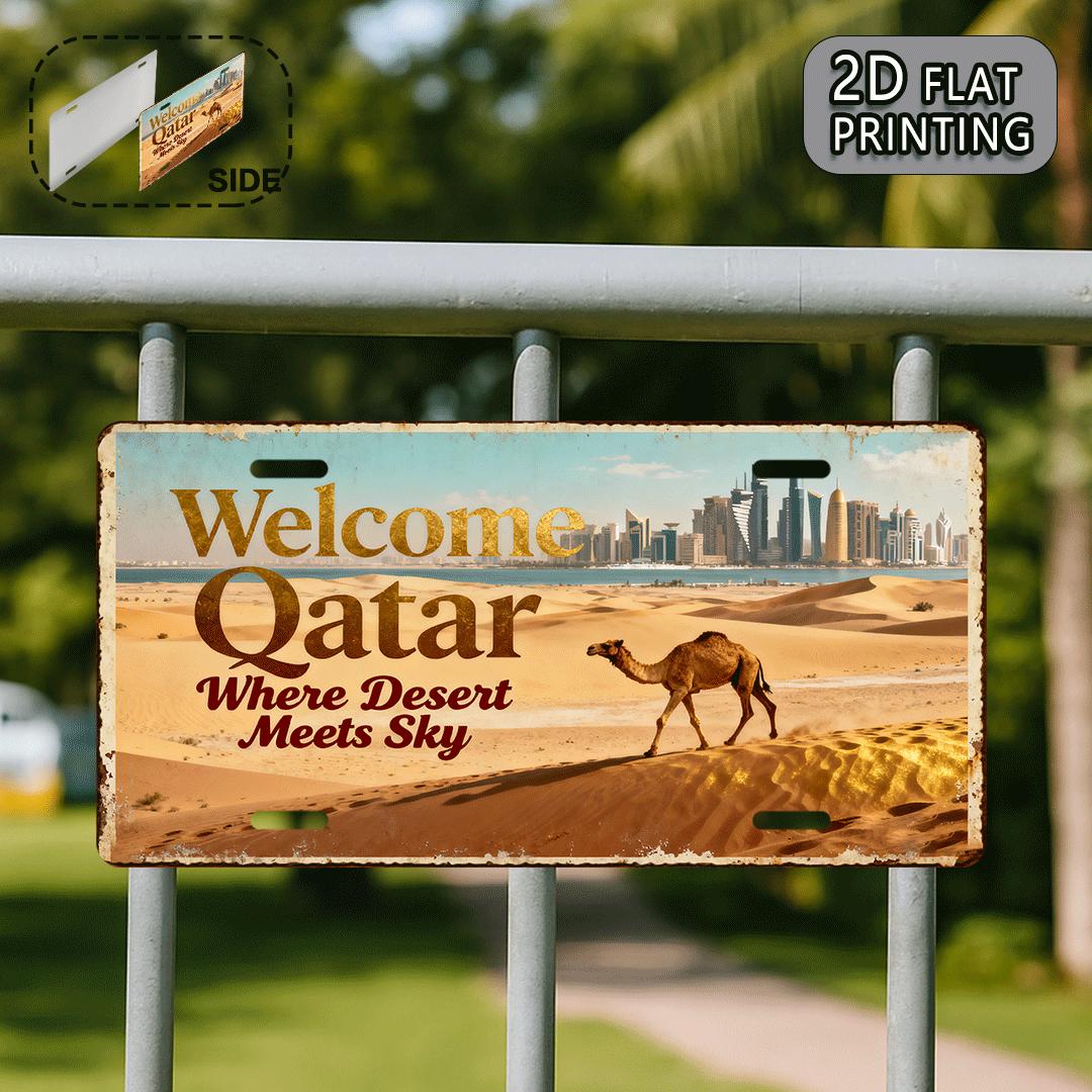 Tin Sign - Welcome Qatar Where - Home Office Qatar ulasan dan harga