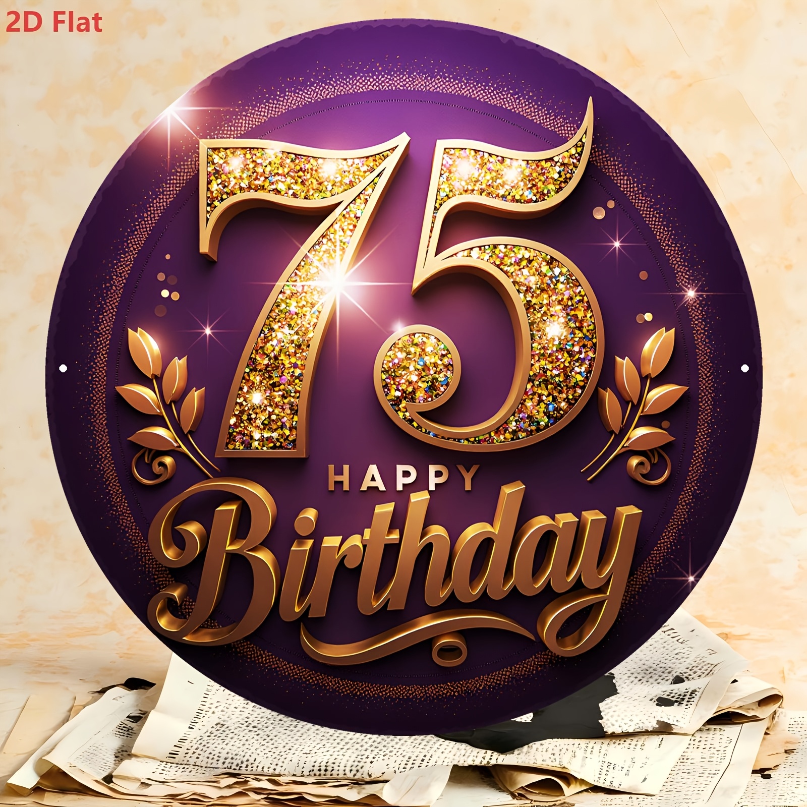 2D Flat, 1pc 75th Birthday Num - Home Office Number ulasan dan harga