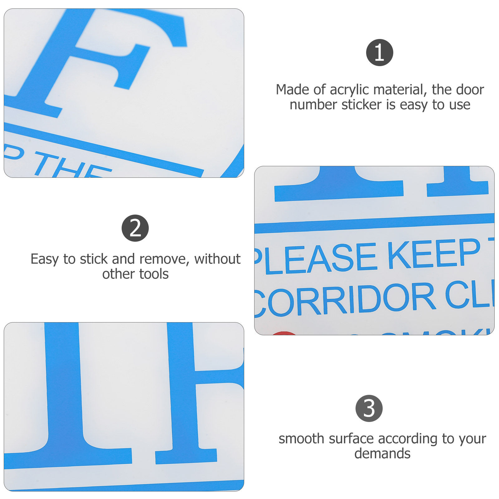 Large Acrylic Floor Number Sti - Home Office Number ulasan dan harga