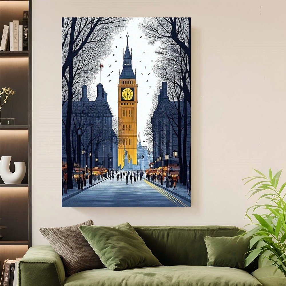 Framed London Streetscape Canv - Home Office London ulasan dan harga