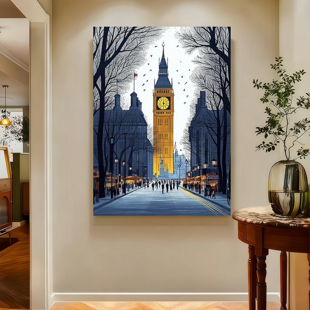 Framed London Streetscape Canv - Home Office London ulasan dan harga