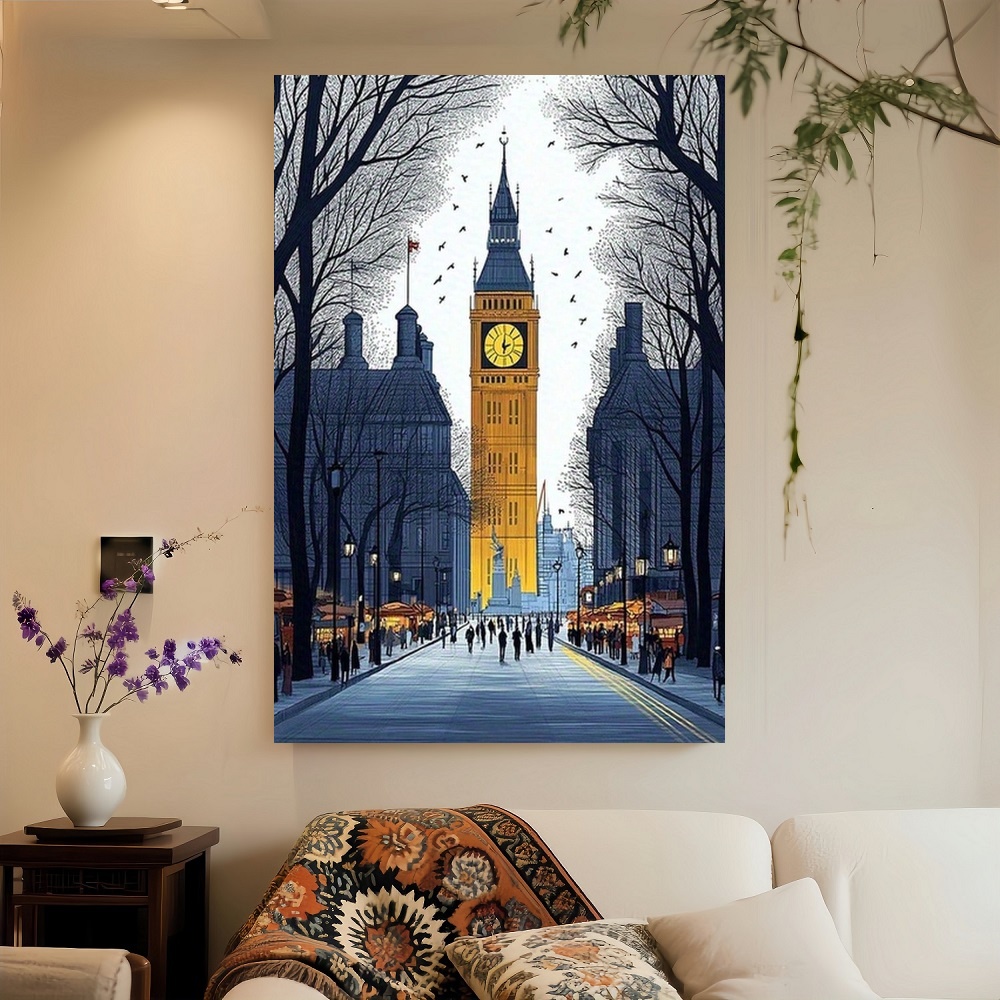 Framed London Streetscape Canv - Home Office London ulasan dan harga