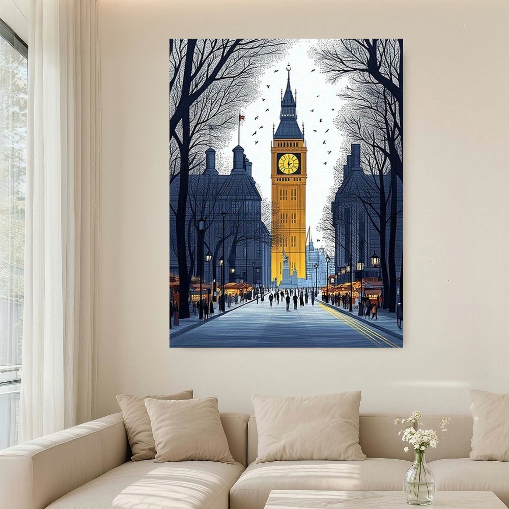 Framed London Streetscape Canv - Home Office London ulasan dan harga